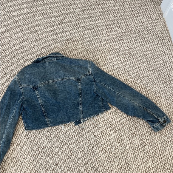 We The Free Distressed Blue Denim Jacket - Picture 6 of 6